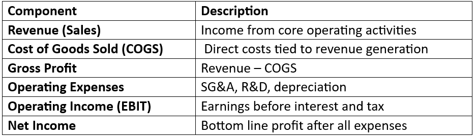 Structure of the Income Statement