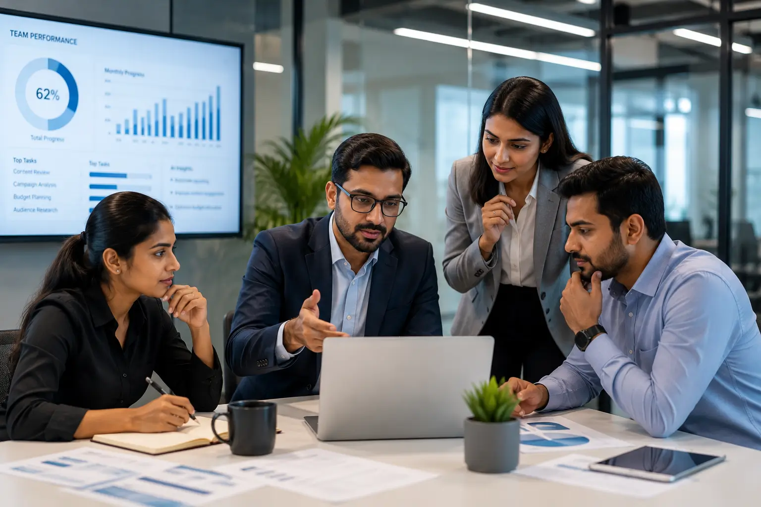 Managers and Team Leads working in office